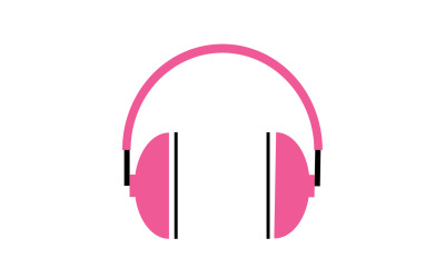 Vetor de logotipo de podcast de música de fone de ouvido v26