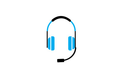 Vetor de logotipo de podcast de música de fone de ouvido v30