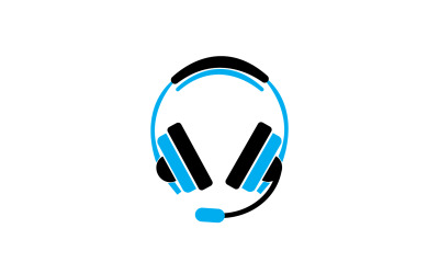 Vettore logo podcast musicale per cuffie v31