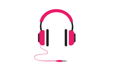Vettore logo podcast musicale per cuffie v36