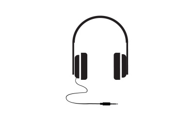 Vettore logo podcast musicale per cuffie v39