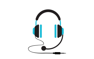Vettore logo podcast musicale per cuffie v41