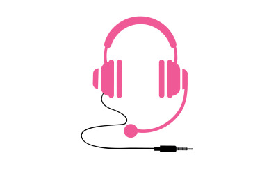 Vettore logo podcast musicale per cuffie v44