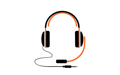 Vettore logo podcast musicale per cuffie v52