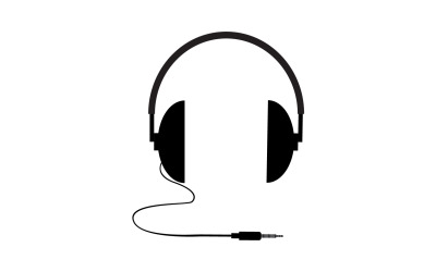 Vettore logo podcast musicale per cuffie v57