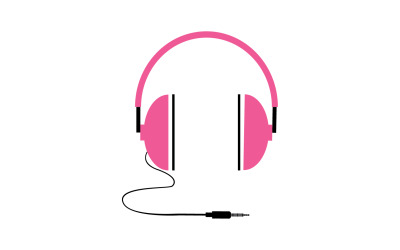 Vettore logo podcast musicale per cuffie v58
