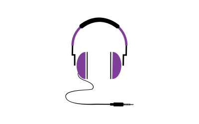 Vettore logo podcast musicale per cuffie v61