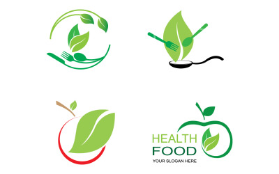 Elemento de modelo de logotipo de comida saudável v63