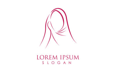 Hijab moeslim icon logo template v33
