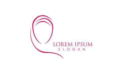 Hijab moeslim icon logo template v7