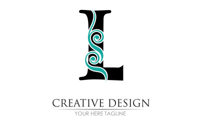 Lettre L nom initial logo vecteur v12