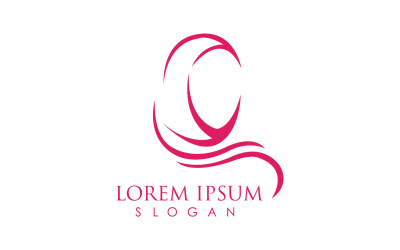 Modelo de logotipo de ícone Hijab moeslim v12