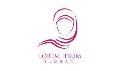 Plantilla de logotipo de icono de Hijab moeslim v16