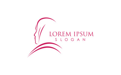 Plantilla de logotipo de icono de Hijab moeslim v18