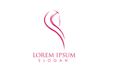 Plantilla de logotipo de icono de Hijab moeslim v19