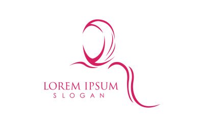 Plantilla de logotipo de icono de Hijab moeslim v21
