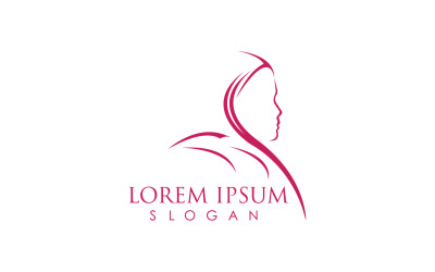 Plantilla de logotipo de icono de Hijab moeslim v31