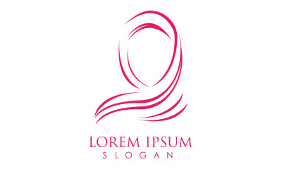 Plantilla de logotipo de icono de Hijab moeslim v5