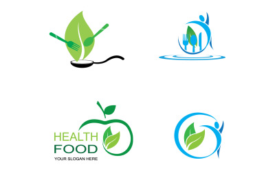 Sağlık gıda logosu şablonu öğesi v64