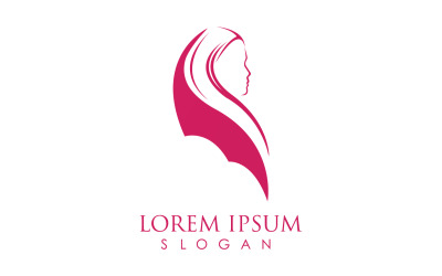 Szablon logo ikony hidżabu moeslim v15