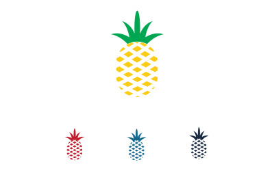 Ananas-Früchte-Logo-Vektor v16