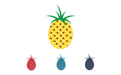 Ananas-Früchte-Logo-Vektor v28