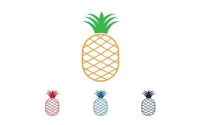 Ananas-Früchte-Logo-Vektor v5