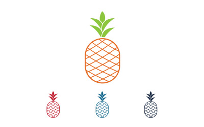 Ananas frukt logotyp vektor v4