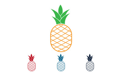 Pineapple fruits logo vector v1
