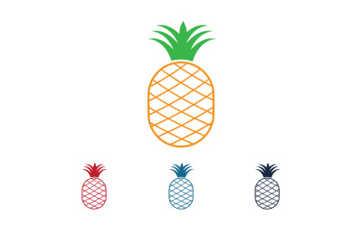 Pineapple fruits logo vector v5