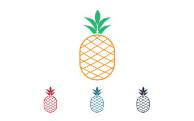 Pineapple fruits logo vector v8