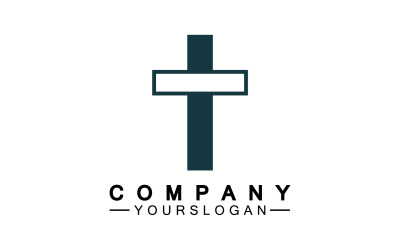Vector de logotipo de icono de cruz cristiana v1