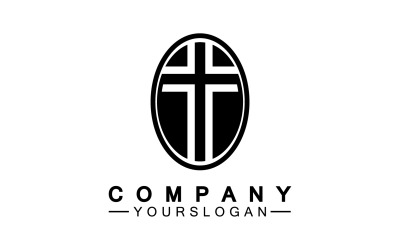 Croce cristiana icona logo vettoriale v27