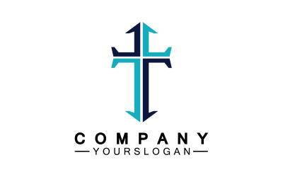 Hıristiyan haç simgesi logo vektör v19