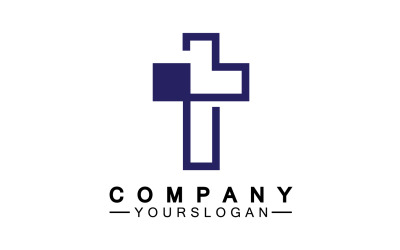 Hıristiyan haç simgesi logo vektör v37