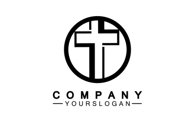 Vector de logotipo de icono de cruz cristiana v36
