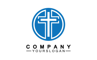 Vector de logotipo de icono de cruz cristiana v39