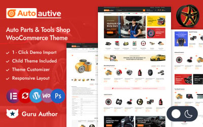 Autoautive — магазин автомобилей, автозапчастей и инструментов Адаптивная тема Elementor WooCommerce