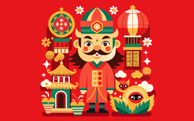 Китайский Новый год уникальный векторный дизайн 09