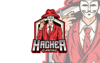 Шаблон логотипа киберспортивного хакера