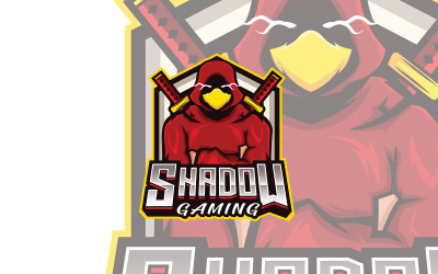 Schatten-Assassinen-Maskottchen-Logo-Vorlage