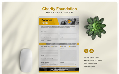 Vorlage für ein Spendenformular für wohltätige Zwecke