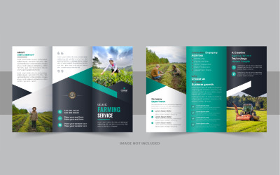 Driebladige brochure voor gazononderhoud of driebladig brochureontwerp voor Agro