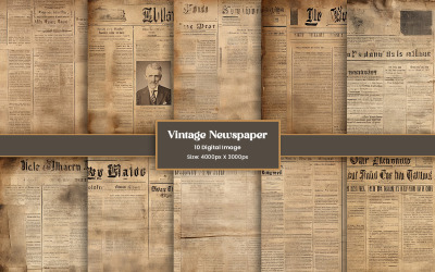 复古古董报纸纹理背景，旧棕色羊皮纸古董纸张。