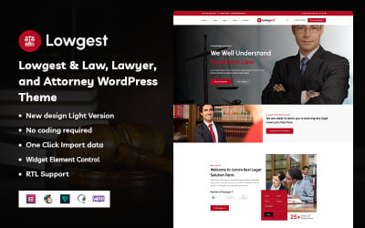 Lowgest - Tema de WordPress para abogados, abogados y abogados