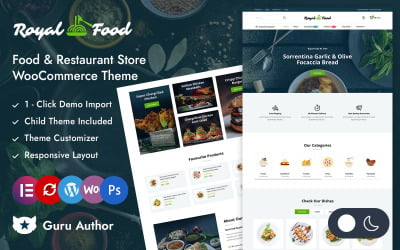 RoyalFood - Tema adaptable para Elementor WooCommerce para tiendas de alimentos y restaurantes