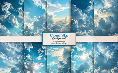 Schöne Landschaft, blauer Himmel, Wolkenhintergrund und Panorama der Himmelstapete