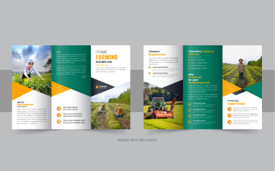 Trojdílná brožura péče o trávník nebo rozložení šablony návrhu brožury Agro trojkombinace