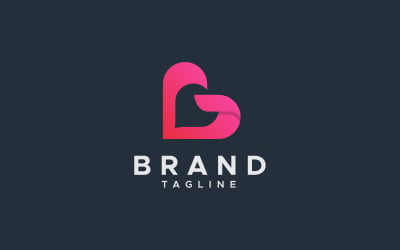 Bokstaven G kärlek logotyp designmall
