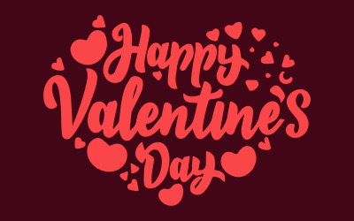 Happy valentine's day colorful lettering quote. Free stock illustration
